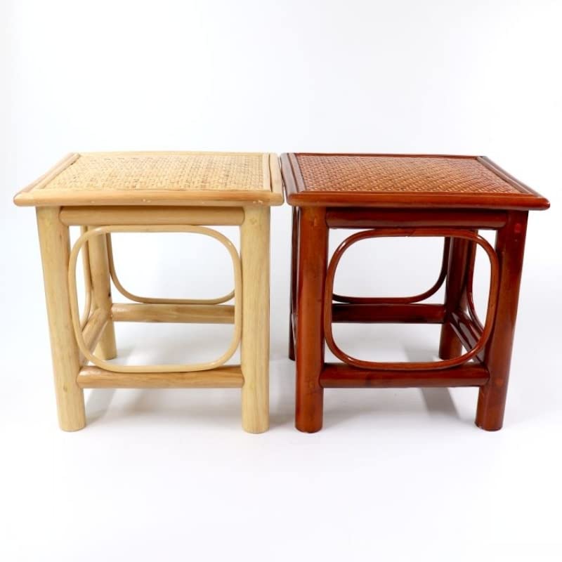 Tabouret en rotin et bois de qualité supérieure, finition Style B - 8