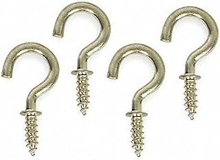 Cup Hook, Brass, Length 1/2 in, PK20