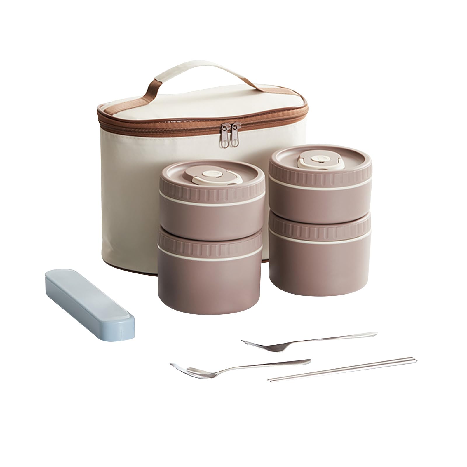 Juego de fiambrera térmica de acero 304 de alta calidad con 4 compartimentos, bolsas térmicas y diseño a prueba de fugas para oficina, escuela, viajes, juego de cajas Bentos aisladas