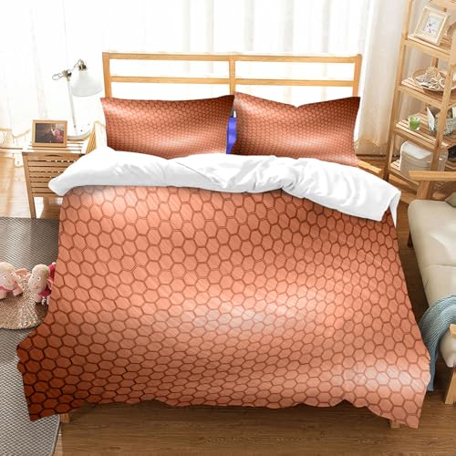 Ensemble de literie 100% microfibre 228x264cm avec 2 taies d'oreiller à motif hexagonal