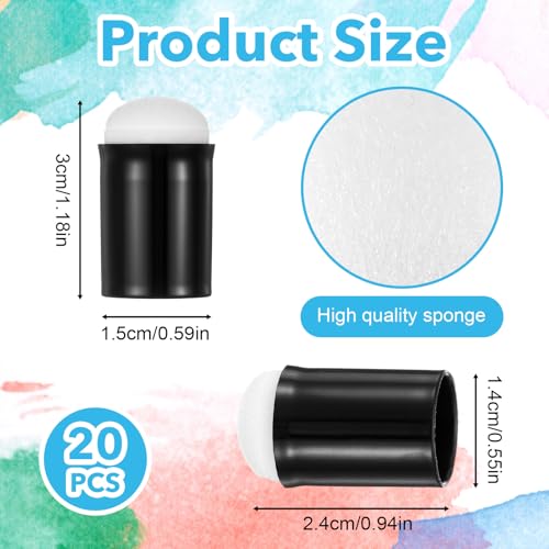 LXUEJIE 20 Stück Finger Malerei Schwamm, Finger Schwamm Daubers Fingerschwamm Multifunktional Fingerschwamm Art Sponges für DIY Vorlagen Malen Kunst Tinte Handwerk Kreide Karten Herstellung