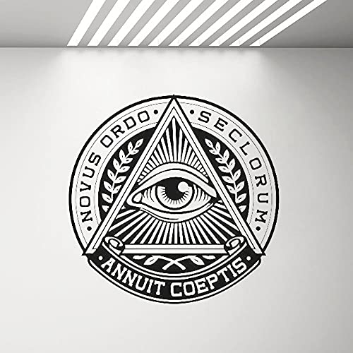 NSRJDSYT All Seeing Eye Vinyl Sticker Pyramid Eye Sticker Illuminati Signe Stickers Mur Vinyle Décor À La Maison Salon Chambre Murale 54x54cm Cover