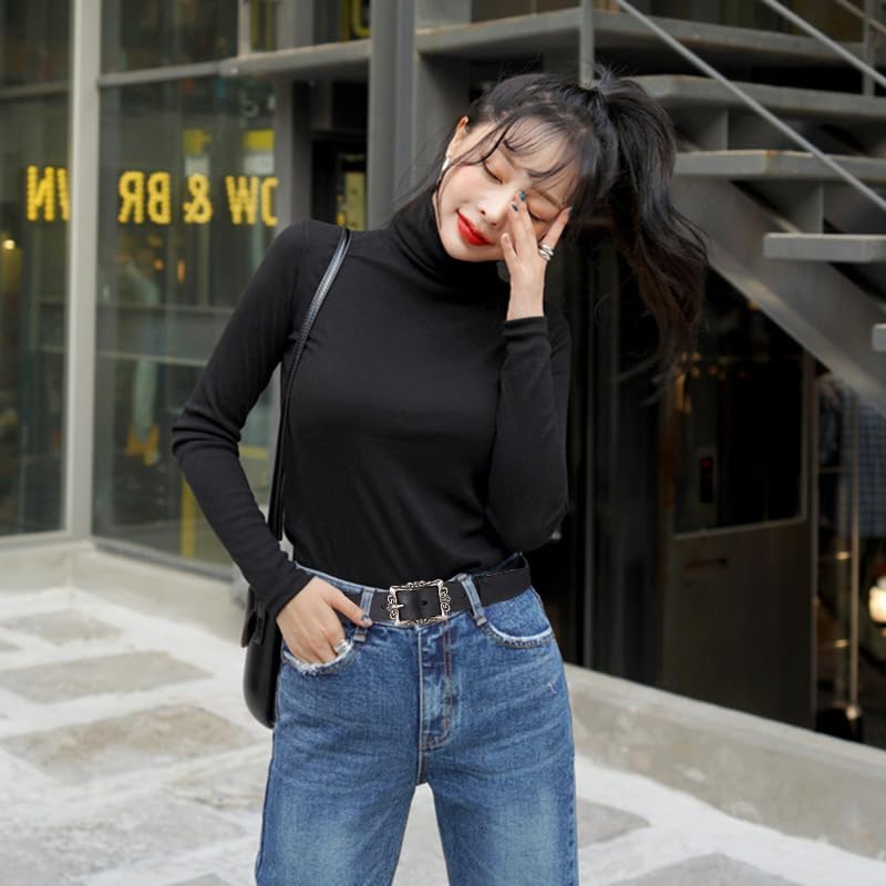 Western Belts for Women Men Cowboy Cowgirl Floral Engraved Leather Strap Vintage Embossed Buckle Suit Casual Everyday3