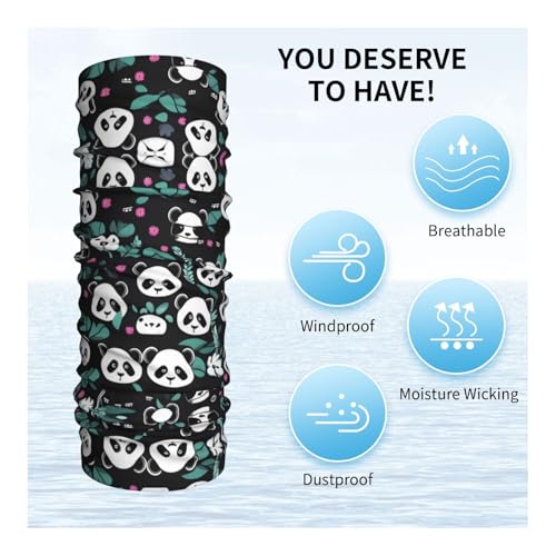Panda cute face Picture Multifunctional sports headscarf Headband, face mask, wristband4