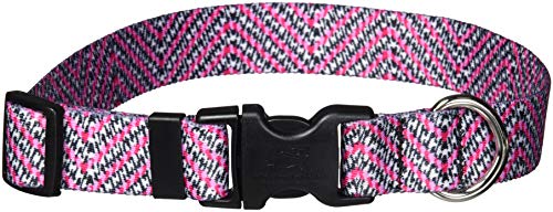 Image of Yellow Dog Design Easy-Snap Pet Collar, Pink Tweed, Medium 14 inch - 20 inch (1 inch Wide)