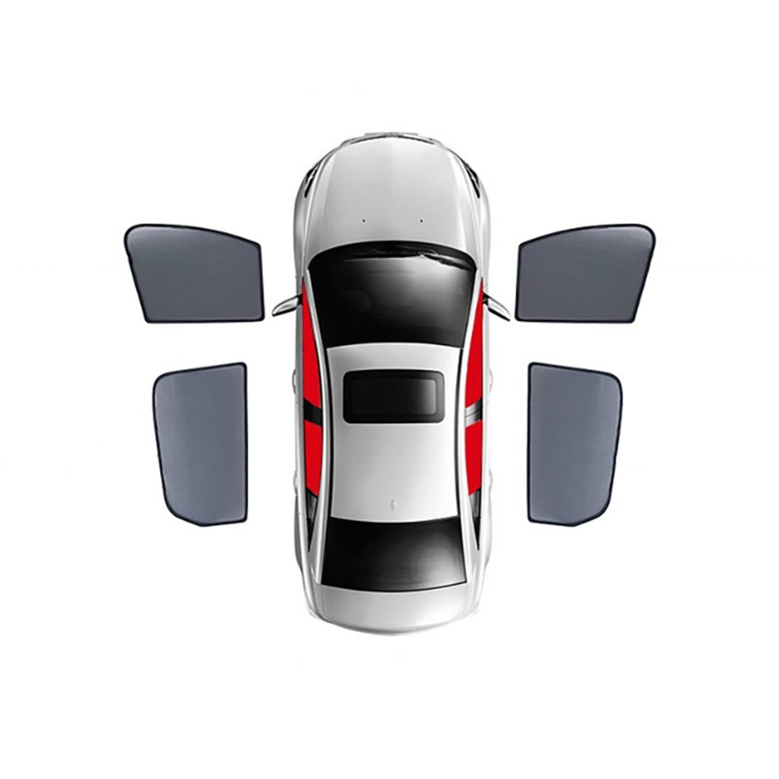 Parasol Lateral Coche Para MG HS Para SUV Para EHS 2018-2023 Marco Magnético Para Parabrisas Delantero De Coche Cortina Ventana Lateral Trasera Protección Solar Parasoles Coche (Size : E-4PCS Front