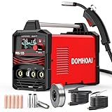 MIG Welder 110V, 135A Flux Core MIG Welder/Lift TIG/Stick 3-in-1 Welding Machine with [Large LED Display] and Synergy, IGBT Inverter Welder and Portable Gasless Welder Equipment