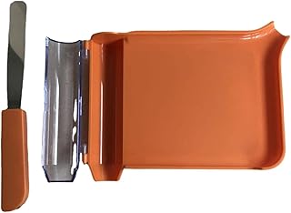 Kloware Plastic Pill Counting Tray with Stainless Steel Spatula 7.9'' x 6'' x 1.5'' Pill Sorting Tray, Prevents Falling Pills, Medical Instrument Tray