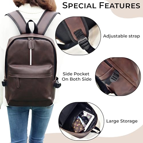 Image of Kraptick Multi-functional Backpack-Waterproof Laptop Backpack, Office Bag with PU Leather Design, Professional Bag for Laptops and Work, Durable and Stylish Bags for Travel