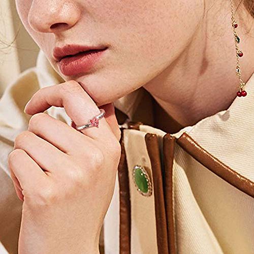 Personalized Promise Rings for Her with Heart Simulated Birthstone Rings Custom Name Couple Rings Engagement Rings Women Jewelry for Daily Gift2