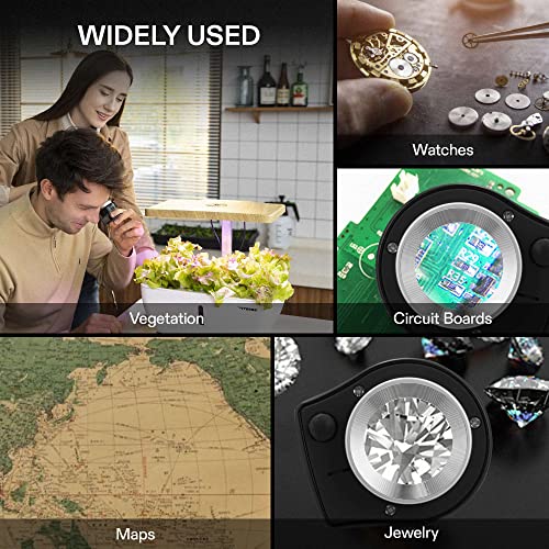 Vivosun 30X Rechargeable Loupe Magnifier With White Led Light And Uv Light, Portable Magnifying Glass With Optical Glass Lens & Scale For Jewelry, Textile, Gems, Stamps, Coins And Plants #TOP6