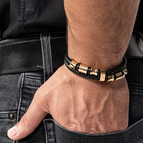 Image of SERASAR Premium Leather Bracelet Men | Stainless Steel Magnetic Clasp | Three Colors | Jewelry Box Included