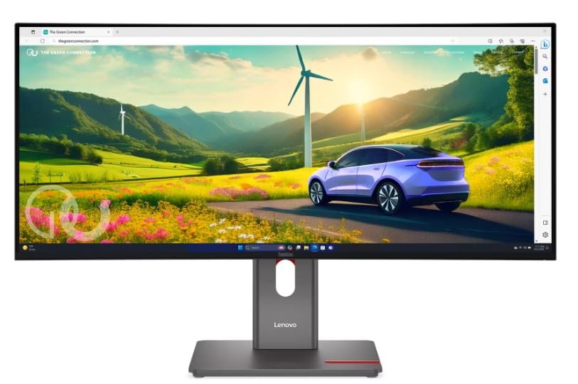 Image of Lenovo ThinkVision P34WD-40 34 Inch (86.36 cm) Curved Ultrawide WQHD IPS Monitor | 3440x1440 | USB-C Docking 140W | HDMI 2.1, DP 1.4, RJ45 | 120Hz | KVM, PIP /PBP | Height Adjustable