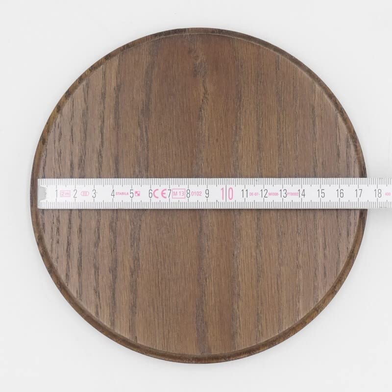 Generisch 10 placas de cuña redondas marrón AF 17 cm con 20 hojas de aluminio de roble, tablas de cuña, tabla de especias, cartel trofeo.