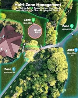 Robot Lawnmower NO Wire - 3600m², Full Band RTK+4-Eye Vision Robotic Lawn Mower, Automatic Mapping, 30 Multi-zone Management, Accurate Obstacle Avoidance, Intelligent Anti-Theft, APP Control