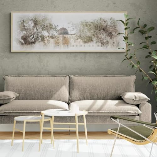 Póster abstracto de árboles de gran formato, un lienzo horizontal sofisticado y moderno