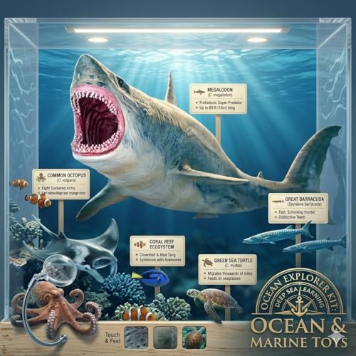 Image of Realistic Big Size Ocean Shark Animal Toy for Kids 3+| Attractive Underwater Fish Animals Toys Action Figure for Boys and Girls Birthday Gift for Children Education & Table Top Decoration Item