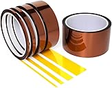 High Temperature Heat Resistant Polyimide Tape,No Residue for Masking,3D Printing,Sublimation Transfer Press,Thermal,Electronic Insulating,Soldering,Circuit Boards,Powder Coating 1/8'',1/4",1/2",1",2"