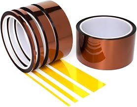 High Temperature Heat Resistant Polyimide Tape,No Residue for Masking,3D Printing,Sublimation Transfer Press,Thermal,Electronic Insulating,Soldering,Circuit Boards,Powder Coating 1/8'',1/4",1/2",1",2"