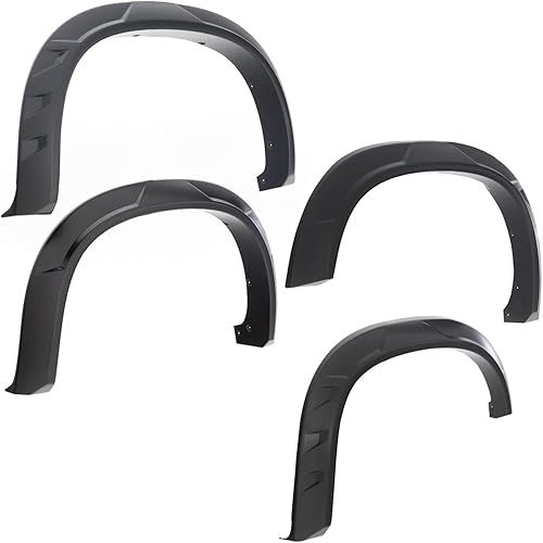 Bushwacker DRT Guardabarros delanteros y traseros extendidos Juego de 4 piezas, negro, acabado liso, 50938-02 Compatible con Dodge RAM 2500, 3500