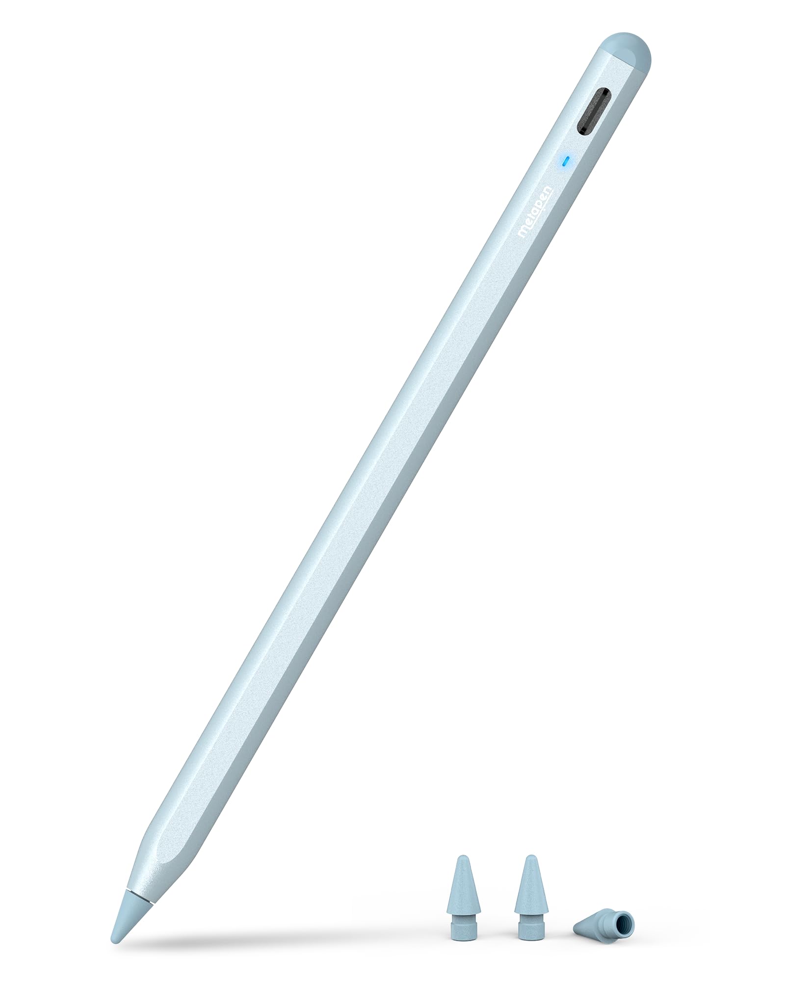 Metapen Pencil A8 for Apple iPad 2018-2025, (2X Faster Charge), Tilt Sensitivity, Pixel Precision, Stylus Pen for iPad 11/10/9/8/7/6th Gen, Pro 12.9/11/13-inch M4, Air 3/4/5/M2/M3, Mini 5/6th, Blue