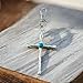 Rustic Silver Cross Purse Charm – Handmade Western Bag Charm with Turquoise Accent | Faith Gift for Women