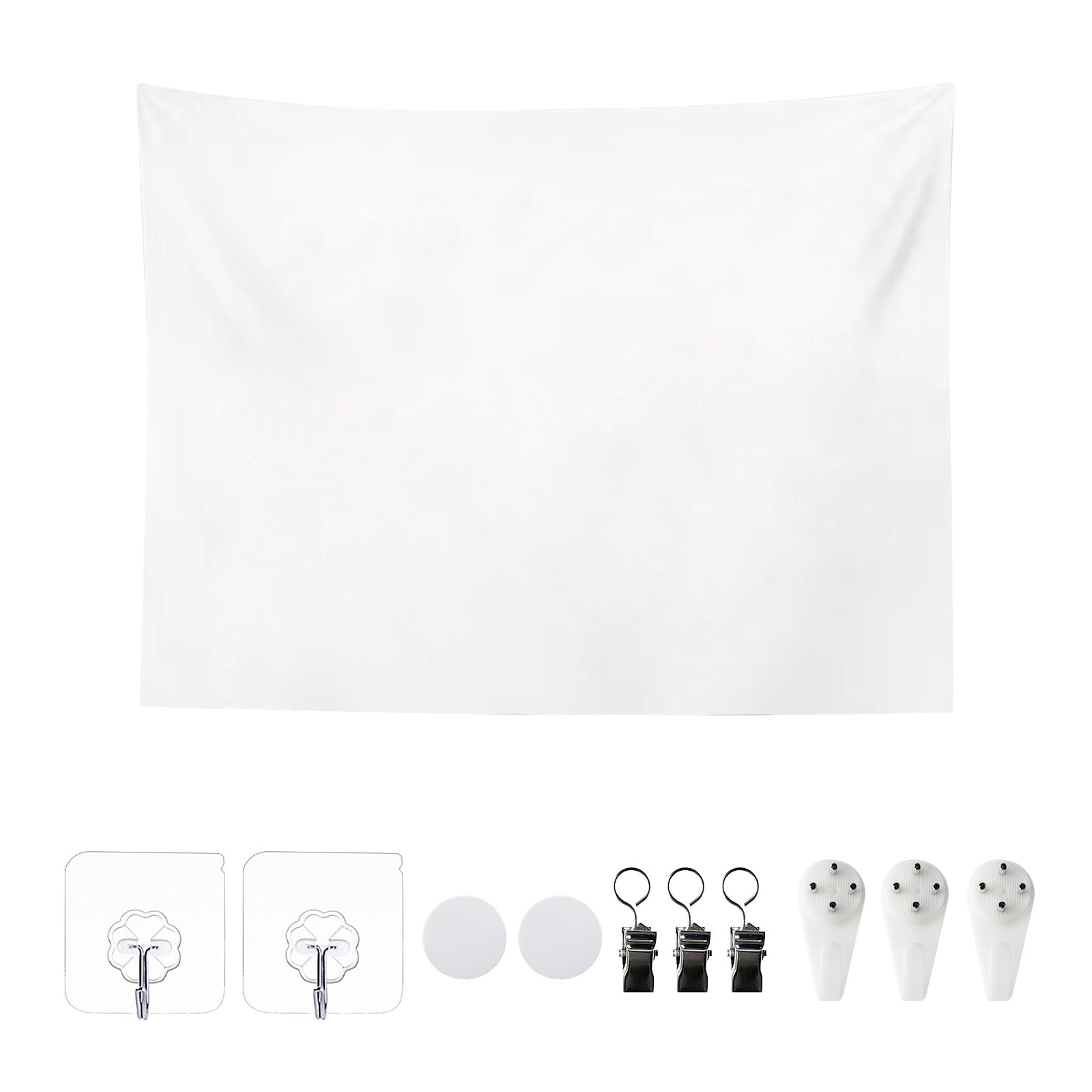 Jippedea Plain White Tapestry for Tie Dye,Blank Cotton Cloth for DIY Tapestry Tablecloths,39.4x63 Inch Bedroom Wall Hanging Tie Dye White Blanks Tapestry (1)