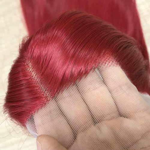 Perruque rouge sirène 13x3 dentelle avant pour maquillage de Noël et fêtes