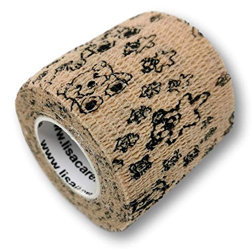 LisaCare Vendaje cohesivo, Vendaje de Fijación, Autoadhesivo, Elástico, 5 cm de Ancho, para Humanos y Animales, para Deportes de Equitación.