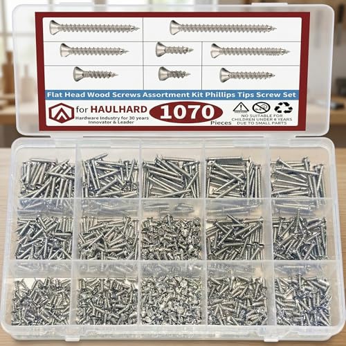 Kit 1070 Tornillos para Madera Cabeza Plana Phillips miniatura 2