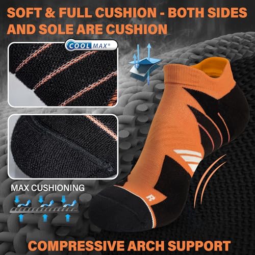Image of Hylaea No Show Running Athletic Anti-Blister Wicking Coolmax Socks, Seamless Anti-odor