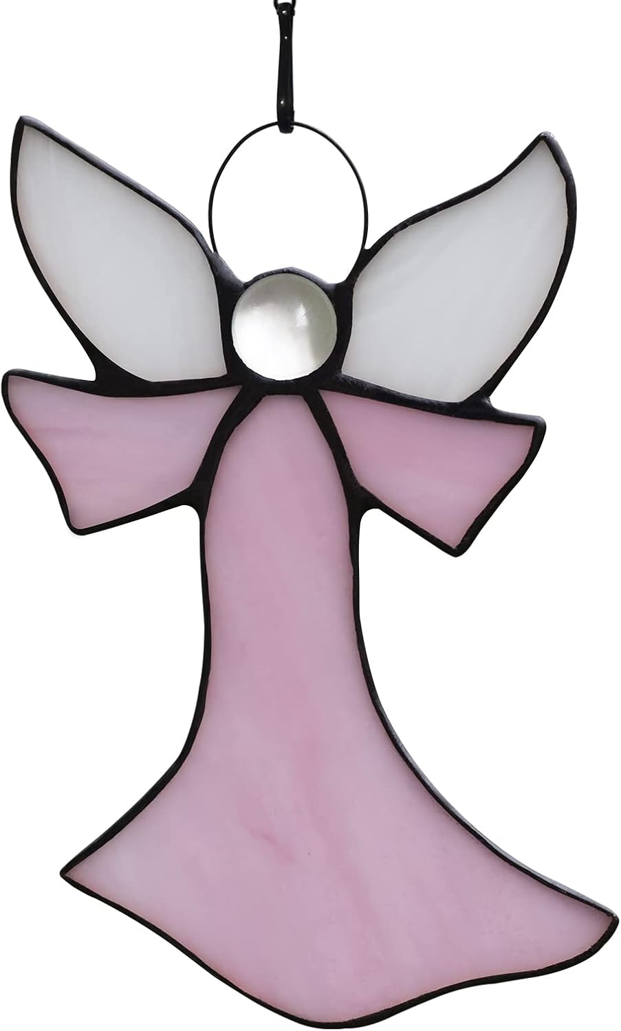 Pink Angel Stained Glass Window Hangings Tiffany Style Gift Gifts for Nurse,Memorial Remembrance Sympathy (6.3"×4.3")