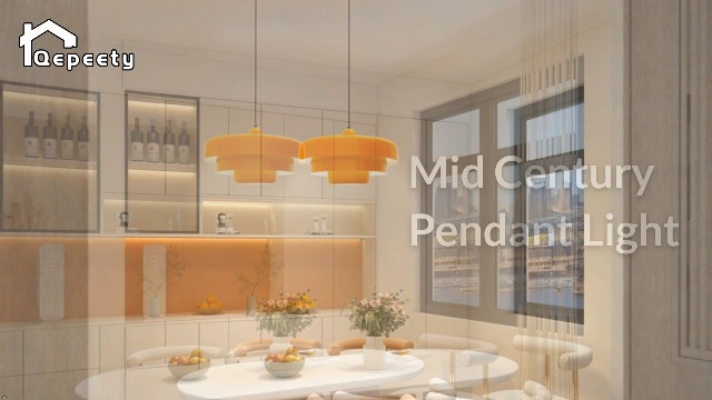 Image of Modern Orange Pendant Lights Kitchen Island Nordic Flush Mount Ceiling Light with 3-Tiers Metal Shade Farmhouse Chandelier for Dining Room Light Fixtures Closet Bedroom