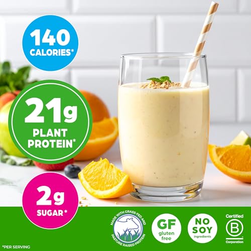 Image of Orgain Whey Protein Powder, Vanilla Bean, 21g Grass Fed Dairy Protein, 5g BCAAs, 3g Prebiotic Fiber, 2g Sugar, No Added Hormones, Gluten Free, Kosher, for Shakes & Smoothies, 1.82 lb