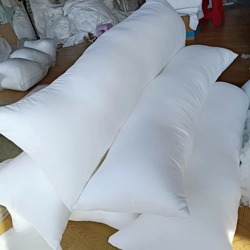 MISSMAO Seitenschläferkissen - Langes Kissen für Seitenschläfer - Body Pillow - Körperkissen mit Füllung Weiche Kissenfüllung Kissen für Bett,Weiss,50X160cm(1800g)