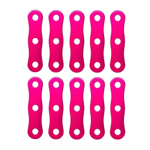 だるま金具 ダルマプレート 10個セット アルミ製 I字金具 棚受け金具 固定金具 固定板 フラット 家具 固定 修理 補強プレート 連結金具 DIY 3穴 (ピンク)