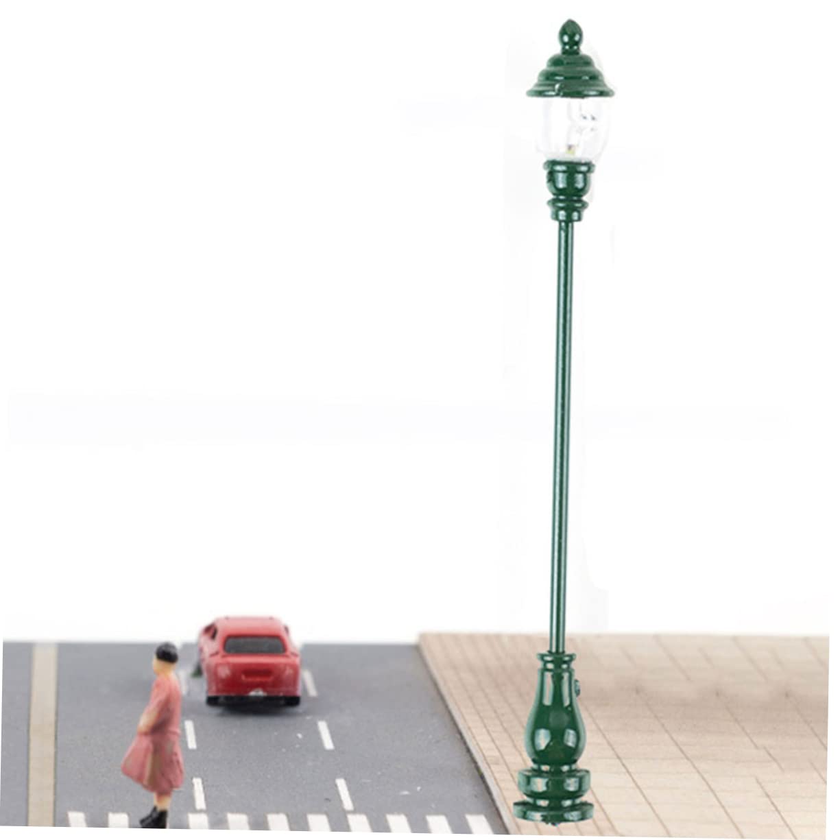 CIYODO 4pcs Model Garden Light Decor Mini Trains Toy Train Mini Solar Lamp Post Mini Street Light Post Fairy Lamp Train Lamp Miniature Mini Yard Lamp Miniature Garden Decor Dolly Toy