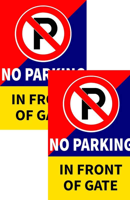 VAAIMAI No Parking in Front Gate Sign Board Eco Print and Matt Laminated 3mm Board Vinyl Sticker Board, Pack of 2