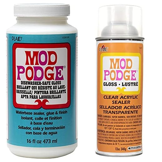 Mod Podge Dishwasher Safe Waterbase Sealer, Glue and Finish (16-Ounce), Gloss & Spray Acrylic Sealer That is Specifically Formulated to Seal Craft Projects, 12 Ounce, Gloss