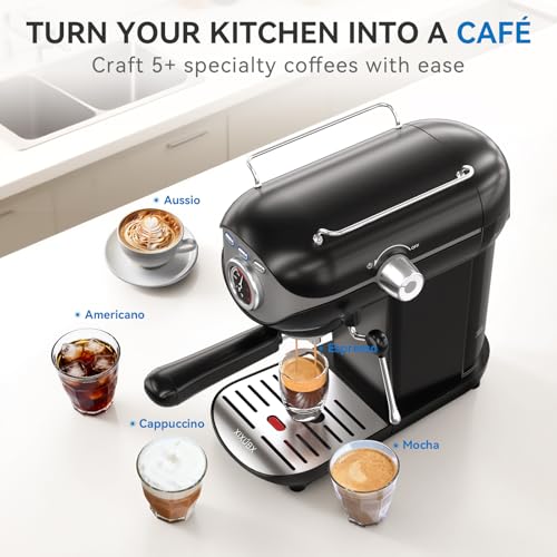 Image of XIXUBX Espresso Machine 20 Bar, Compact Coffee Maker with Milk Frother Steam Wand Professional Espresso Coffee Machine with Removable Water Tank, Latte Cappuccino Machine for Home Office Use