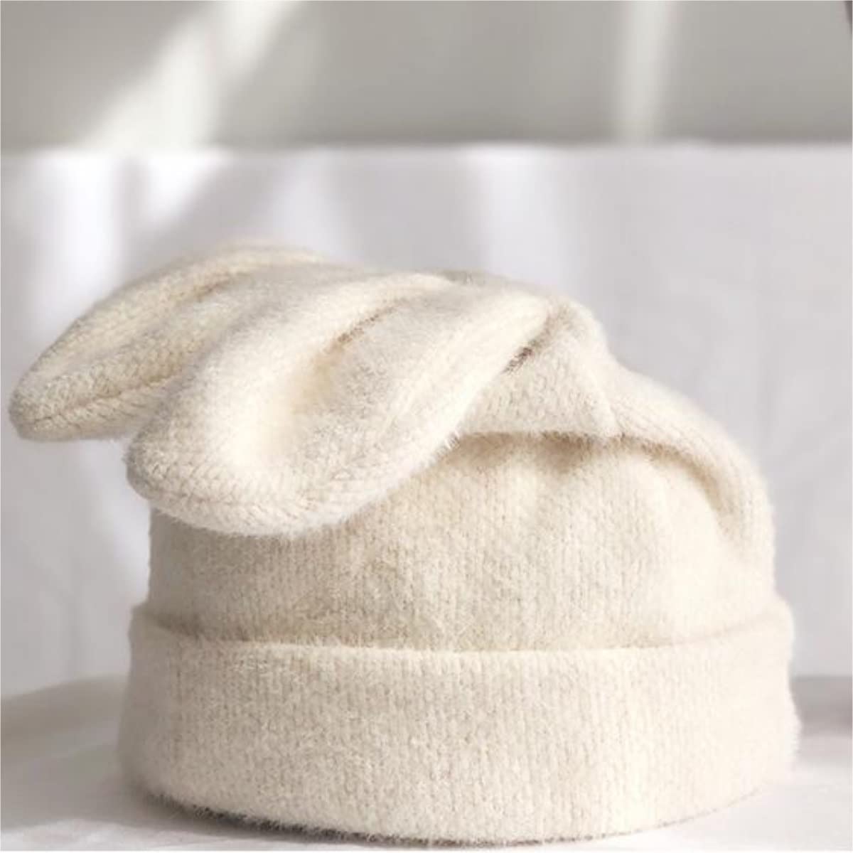 Winter Warm Chunky Bonitos Gorros Con Orejas De Conejo Para Niñas, Gorro De Conejito Esponjoso, Gorro De Calavera De Piel Sintética Para Invierno Winter Hat Sombrero de Invierno