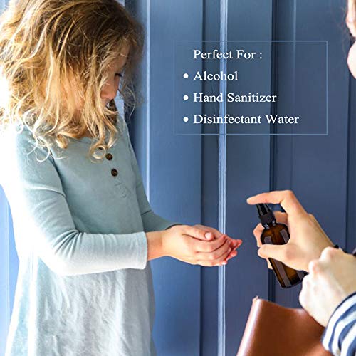 Hydior Amber Glass Spray Bottles For Essential Oils, 4Oz Empty Small Fine Mist Spray Bottle 2 Pack #TOP2