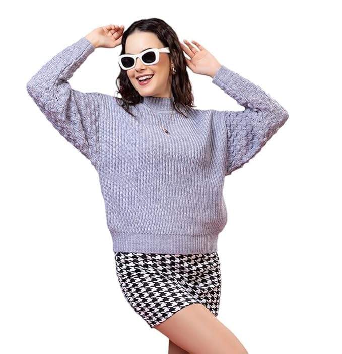 wear lusso Women’s 100% Wool Pullover Sweater | Full Sleeve Relaxed Fit Winter Wear | Stylish & Comfortable Sweater for Cold Weather-picture-23