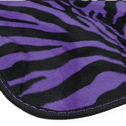 Bdk Universal Fit 4-Piece Animal Print Velvet Carpet Floor Mat - (Purple Zebra) #TOP3