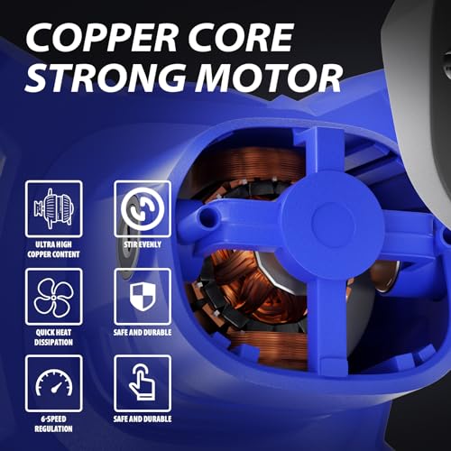 2600W 240V Concrete Mixer Machine Paddle Mixer, 1700 U/min Electric Power Plaster Mixer, 6 Speed Adjustable Paint Mixer, M14 Threaded Rod, Safety Lock - Image 6