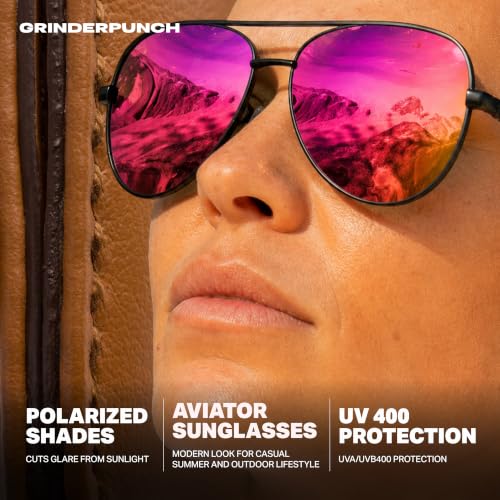 Image of grinderPUNCH XL XXL Aviator Sunglasses Men Big Head Oversized Polarized
