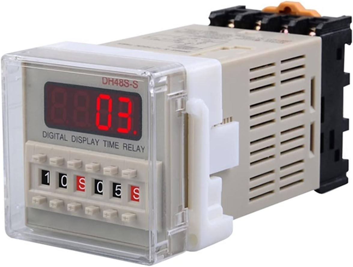 DH48S-2Z Digital time Relay DH48S Electric delay Timer 0.01S-99H99M 8PIN with Base (Size : AC220V)
