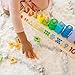 Melissa & Doug Counting Shape Stacker - Wooden Educational Toy with 55 Shapes and 10 Number Tiles