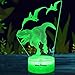 Dinosaurier Geschenk für Jungen Mädchen, 3D Dinosaurier Nachtlicht mit 16 Farbwechseln, Fernbedienung, Touch, USB-Kabel, Spielzeug Kinder Dinosaurier Illusions LED Lampe für Geburtstag, Weihnachts (A)