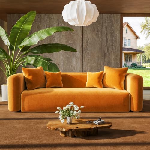 94.5" Modern Curved Sofa Couches for Living Room, Oversized 3 Seat, Orange